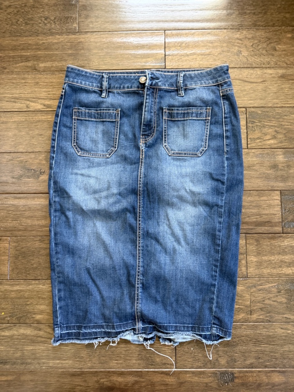 Level 99 Blue Denim Pencil Skirt